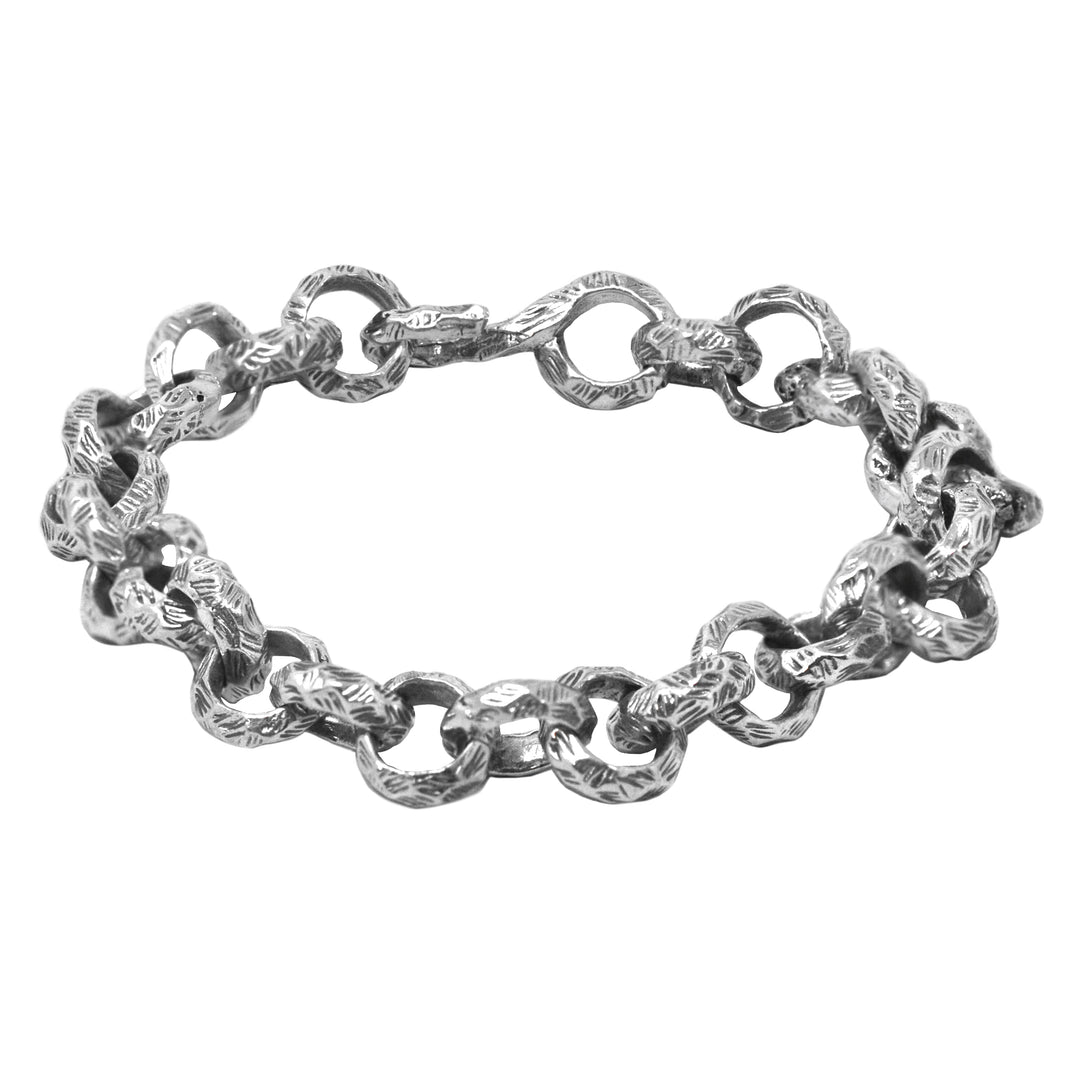 Textured Round Link Bracelet