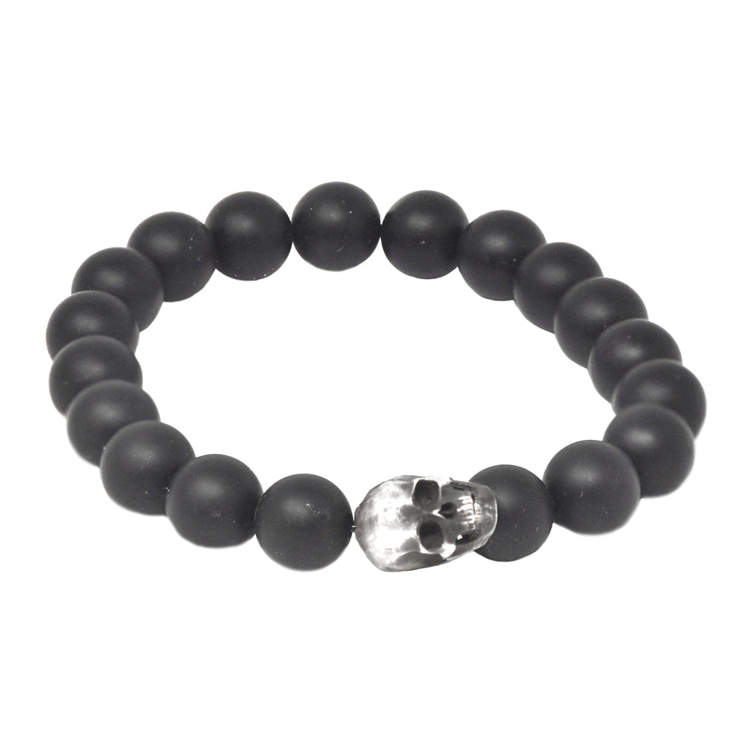 Skull Bead Bracelet , 10mm