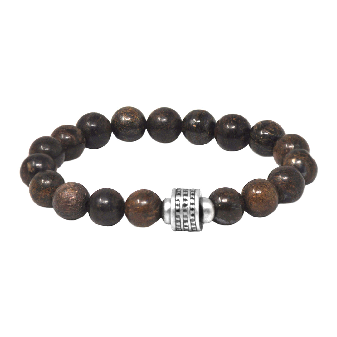 Bead Bracelet With Black Diamond Cylinder