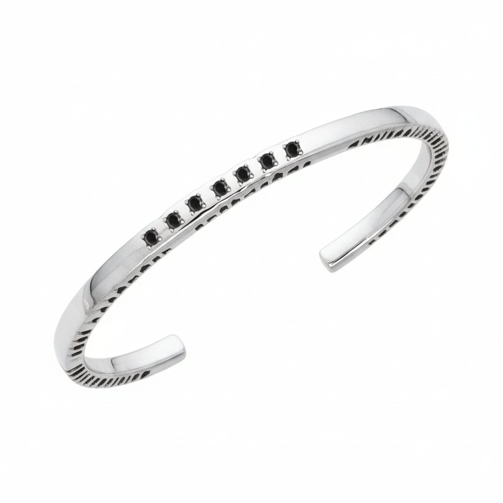 Black Diamond Bangle Bracelet