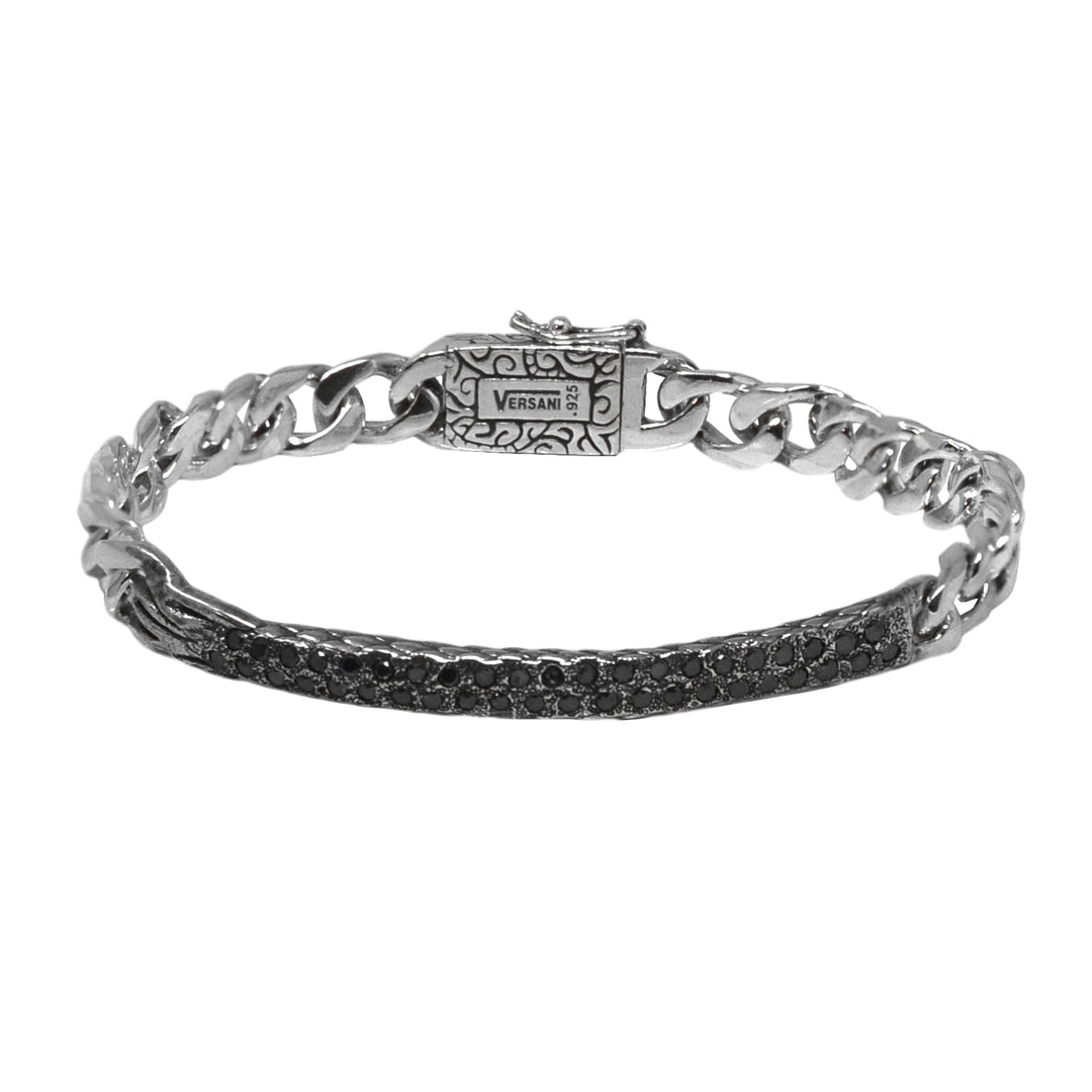 Thin Black Diamond ID Bracelet