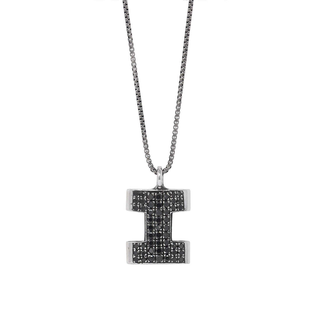 Black Diamond Puzzle Pendant Necklace