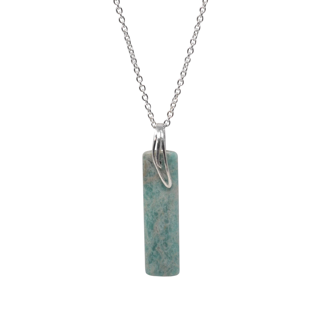 Long Amazonite Pendant Necklace