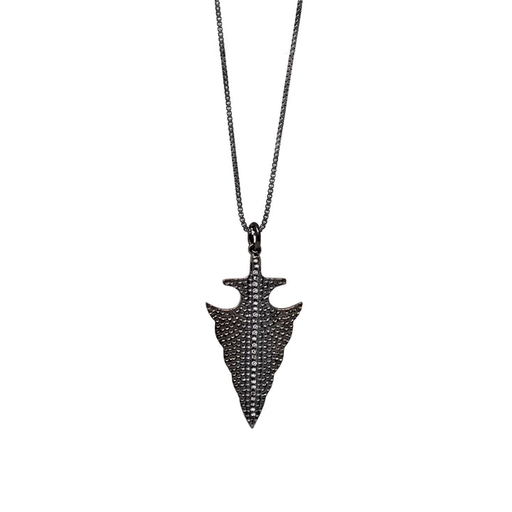 Diamond Arrow Down Pendant Necklace