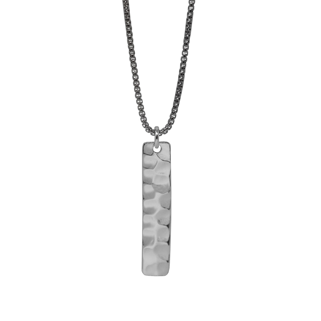 Hammered Bar Pendant Necklace