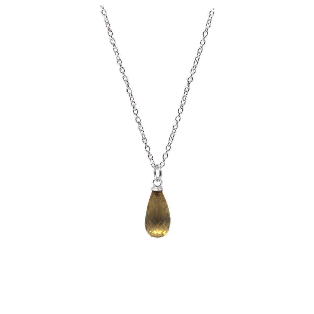 Gemstone Teardrop Pendant Necklace