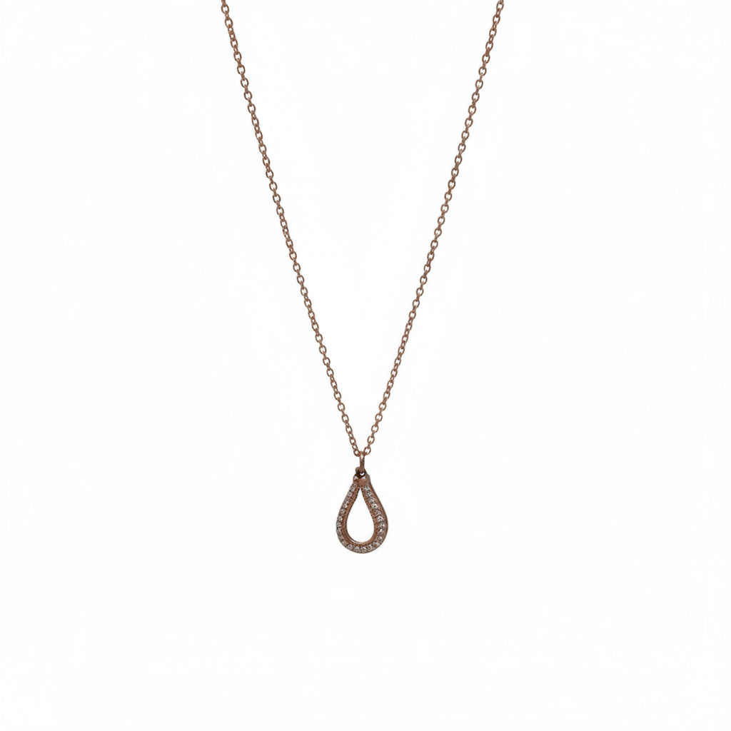 Mini Diamond Teardrop Cutout Pendant Necklace