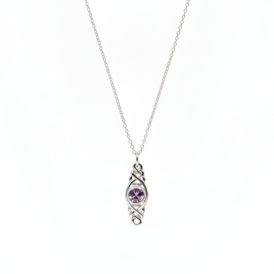 Amethyst Twisted Pendant Necklace