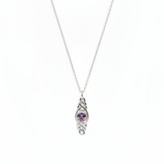 Amethyst Twisted Pendant Necklace