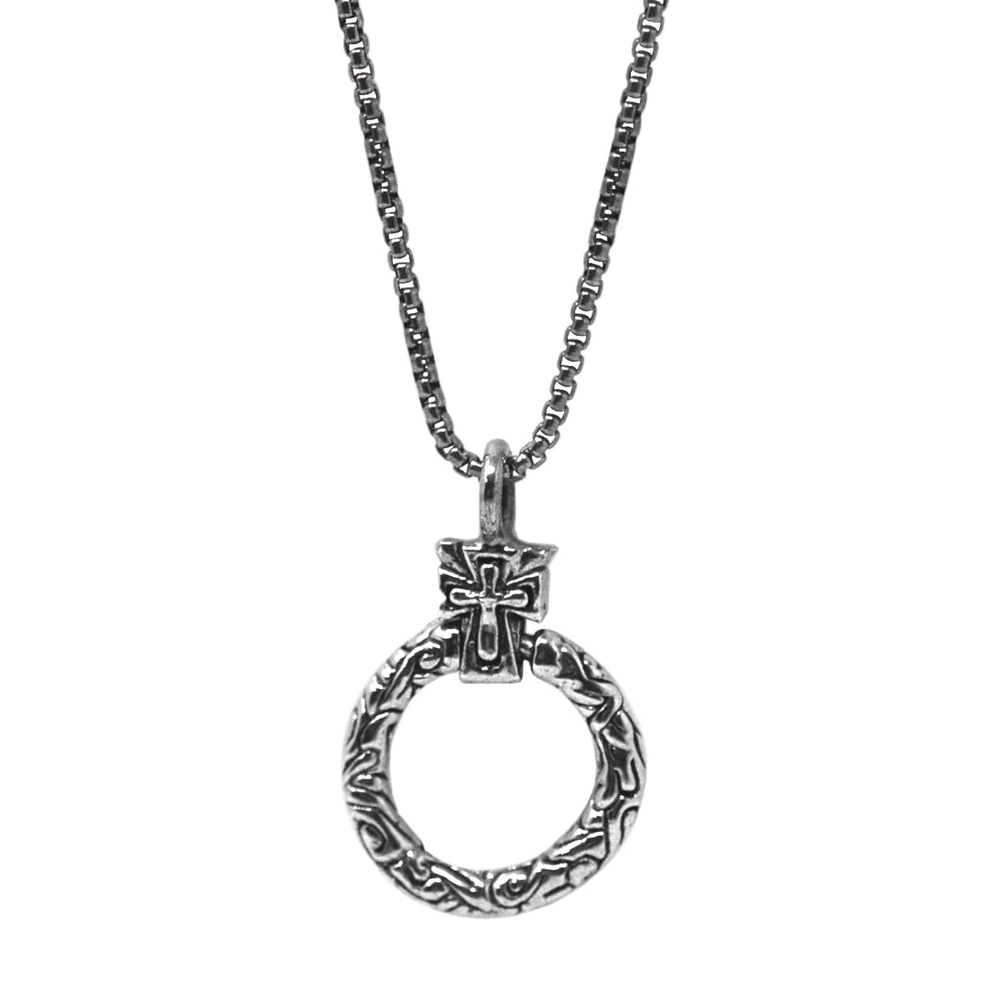 KeyDesign Cross Circle Pendant Necklace