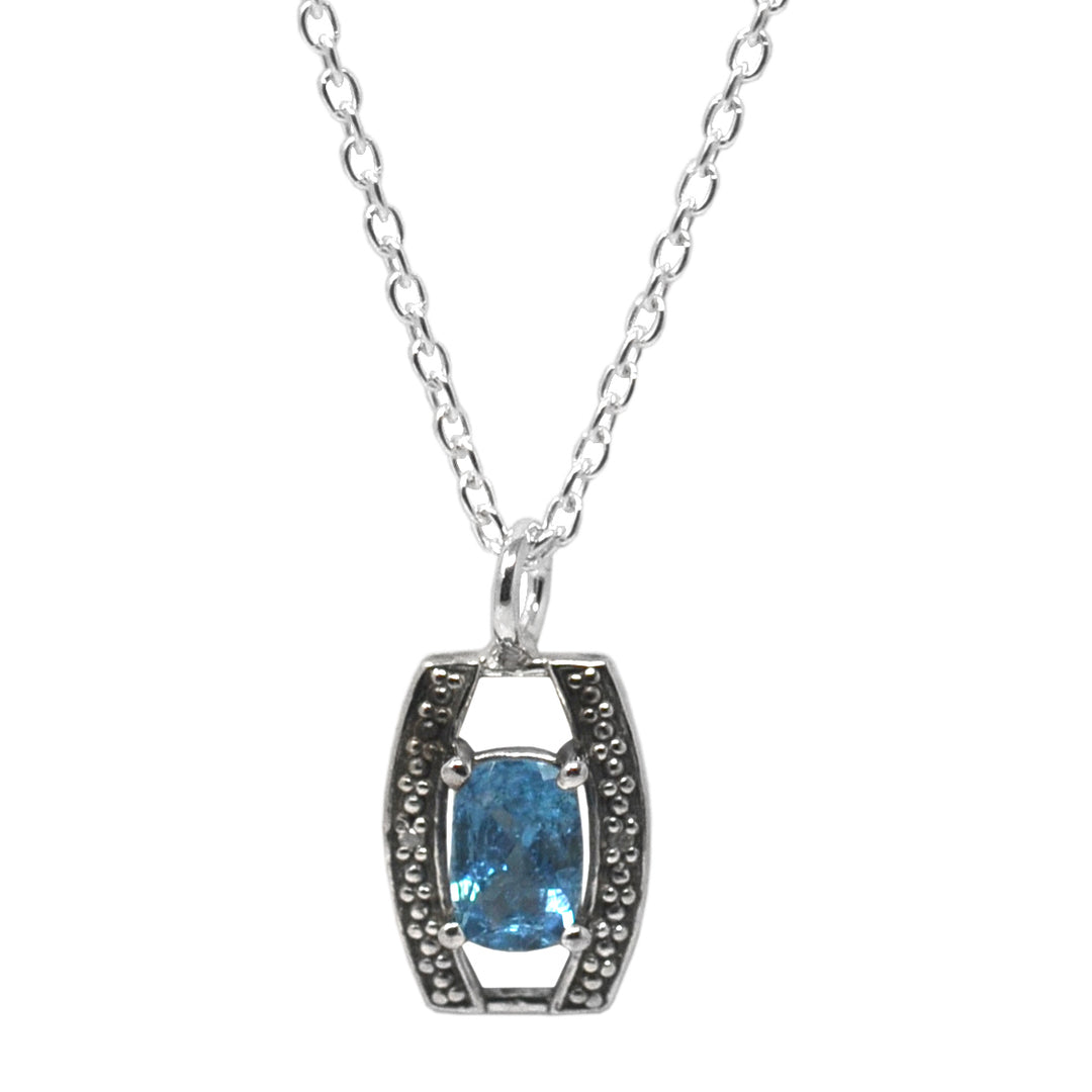 Blue Topaz Pendant Necklace