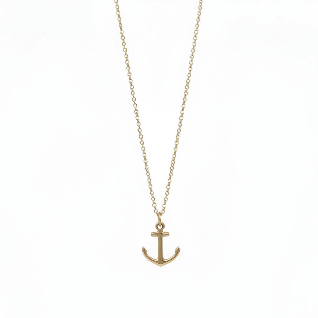 Mini Gold Anchor Pendant Necklace