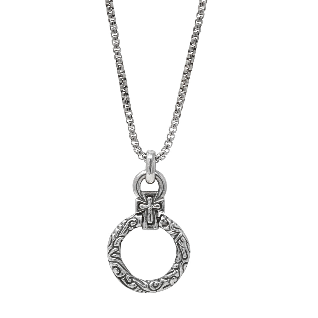 KeyDesign Cross Bail Ring Pendant Necklace
