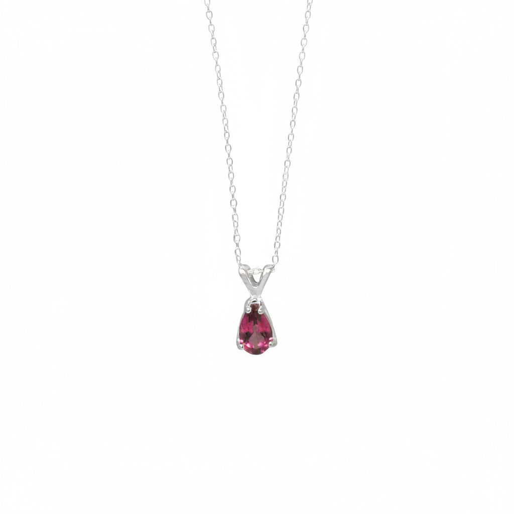 Pear-Shaped Gemstone Pendant Necklace