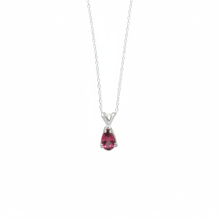 Pear-Shaped Gemstone Pendant Necklace