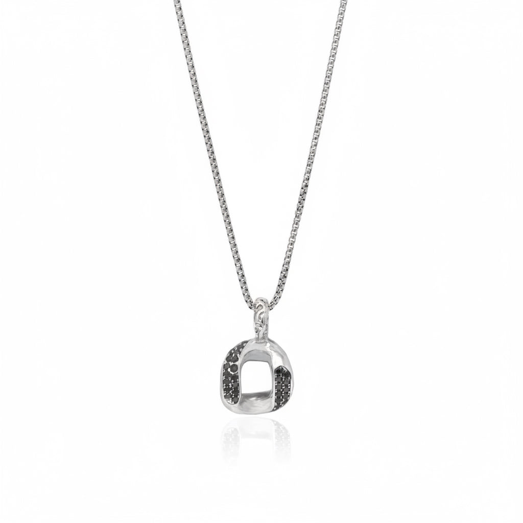 Black Diamond Link Pendant Necklace