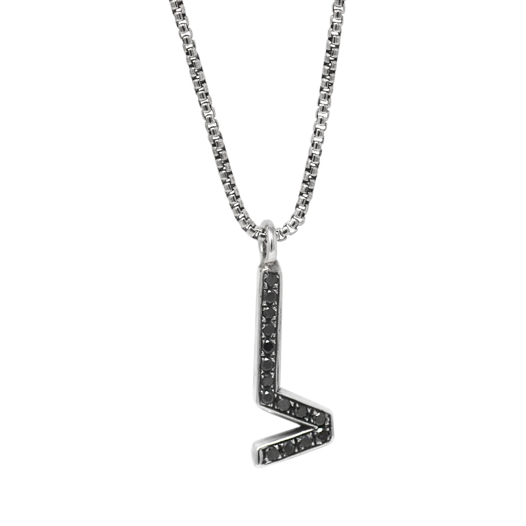 Black Diamond V Pendant Necklace