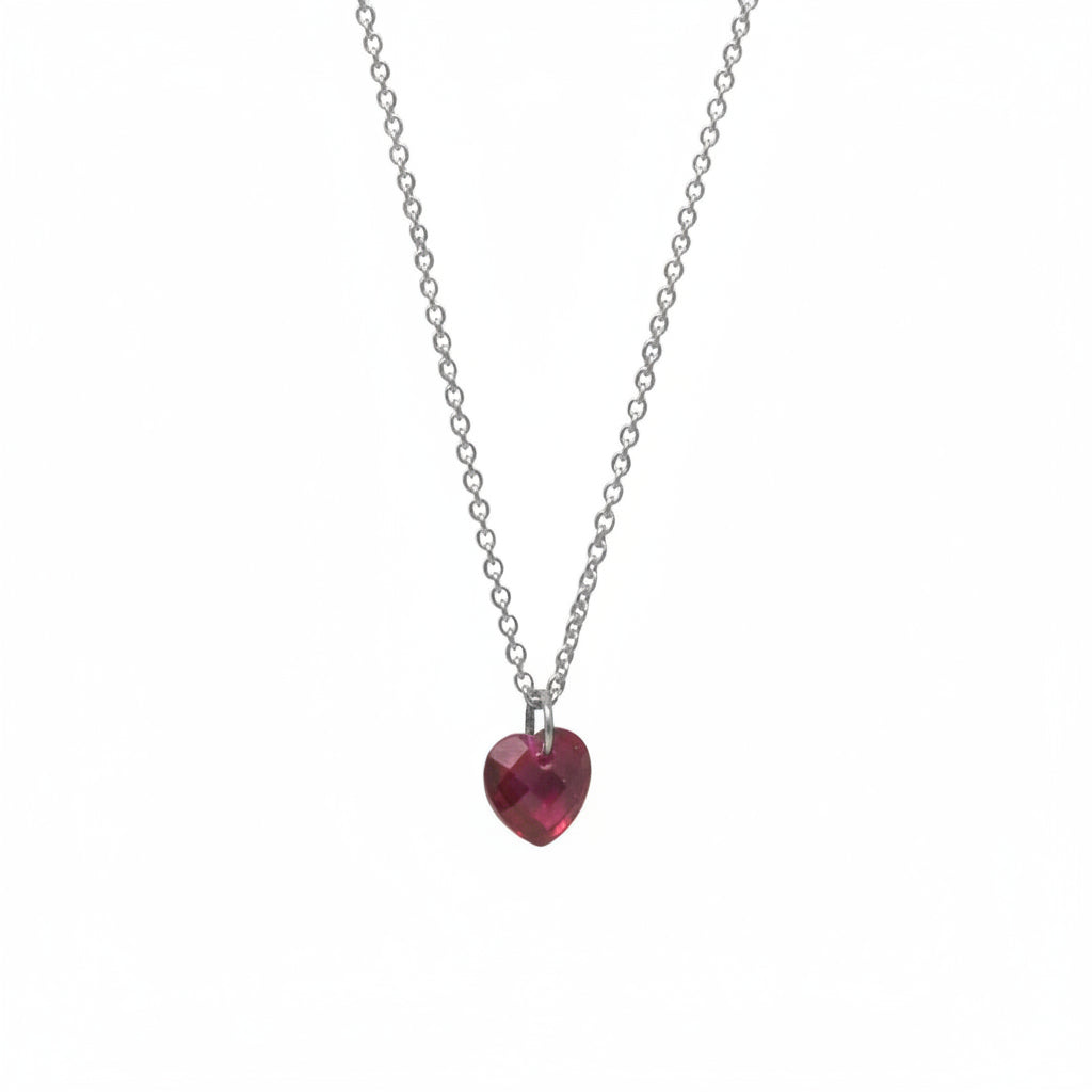 Mini Gemstone Heart Pendant Necklace