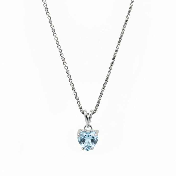 Heart-Cut Gemstone Solitaire Pendant Necklace