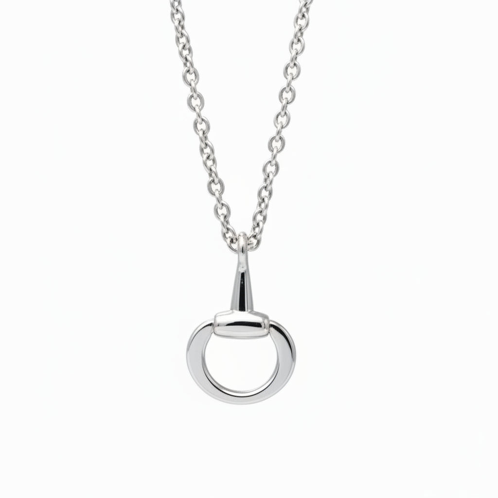 D-shaped Ring Pendant Necklace