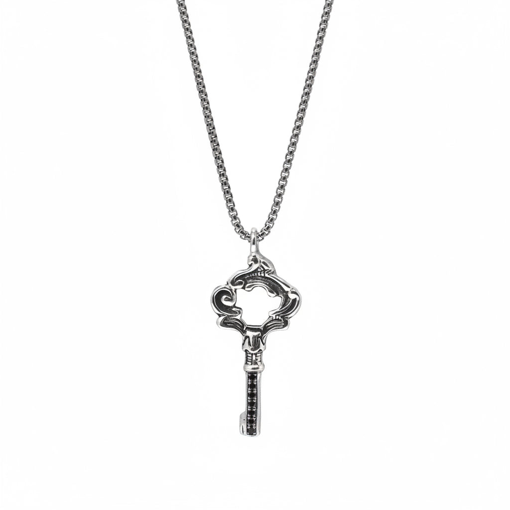 Black Diamond Key Pendant Necklace