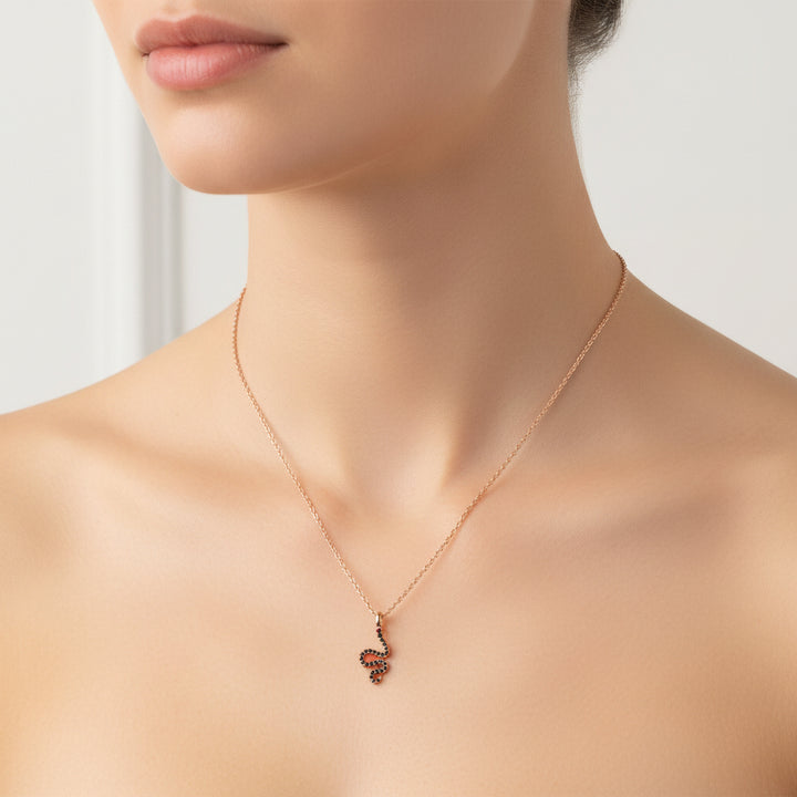 Mini Diamond Snake Pendant Necklace