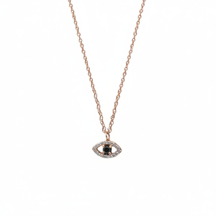 Mini Diamond Evil Eye Pendant Necklace