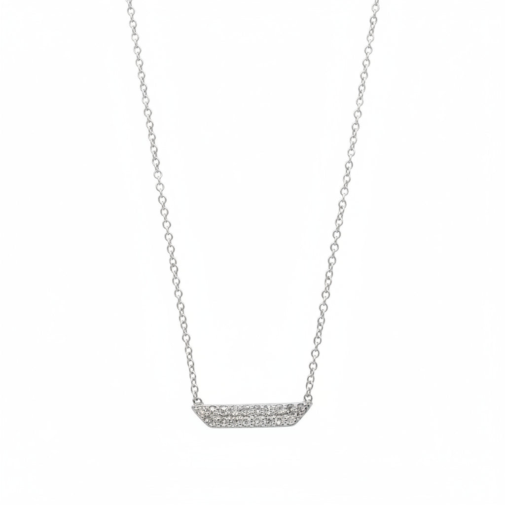 Diamond Horizontal Bar Pendant Necklace