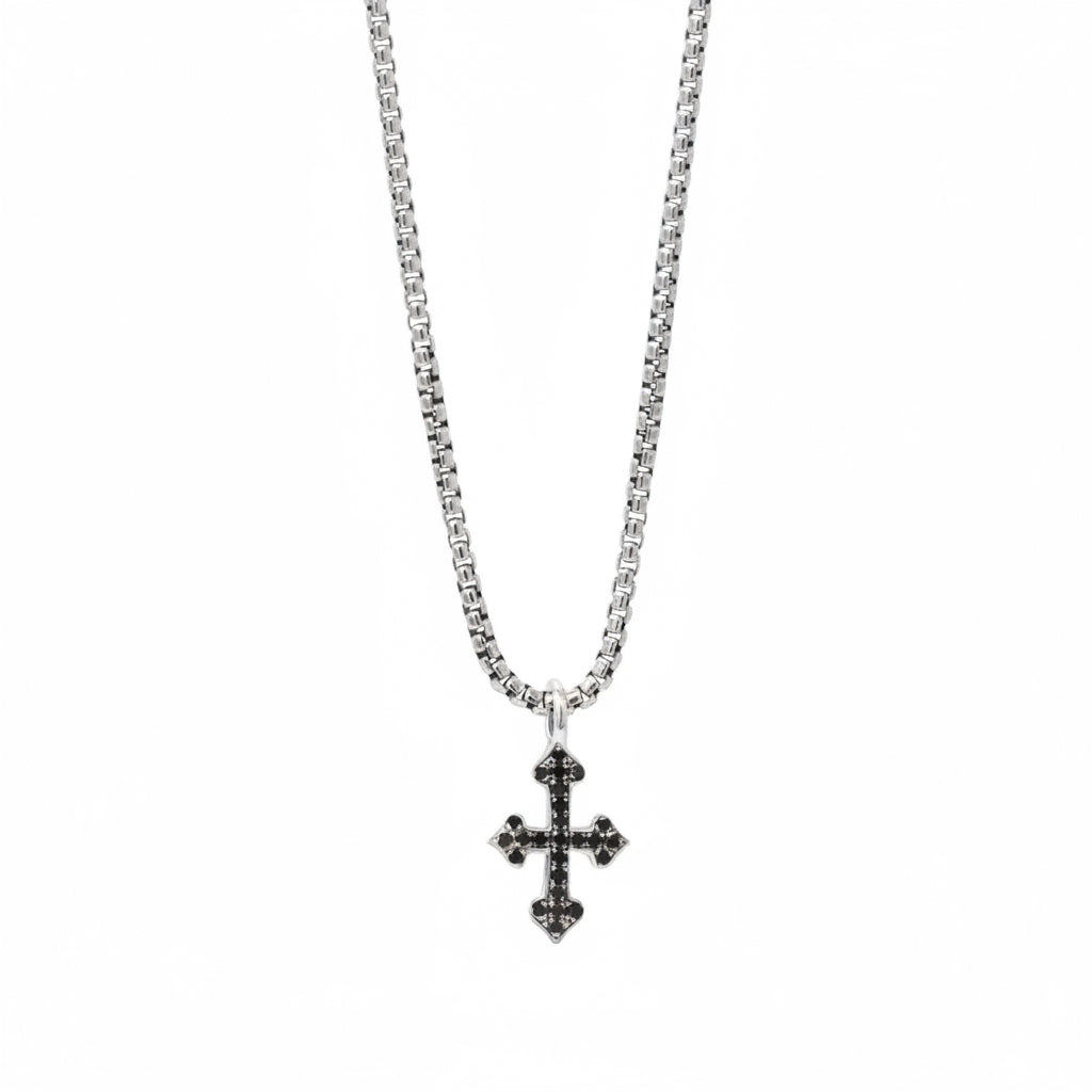Black Diamond Botonee Cross Pendant Necklace