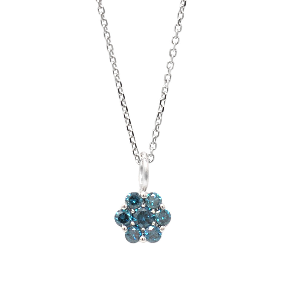 Mini Diamond Flower Bar Pendant Necklace