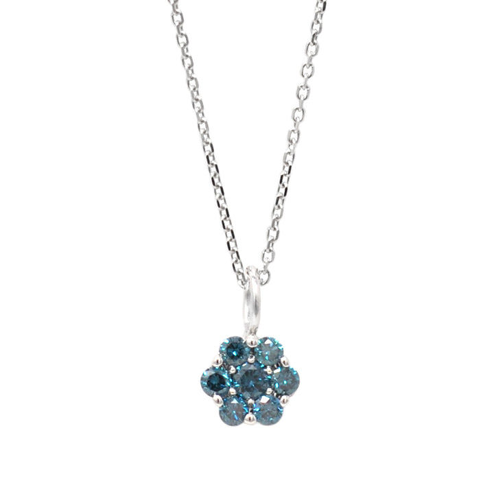 Mini Diamond Flower Bar Pendant Necklace