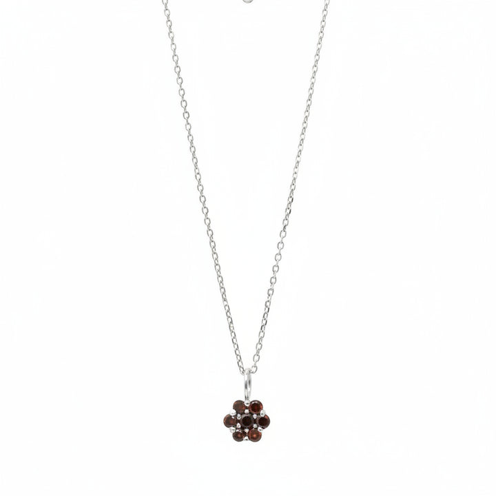 Mini Diamond Flower Bar Pendant Necklace