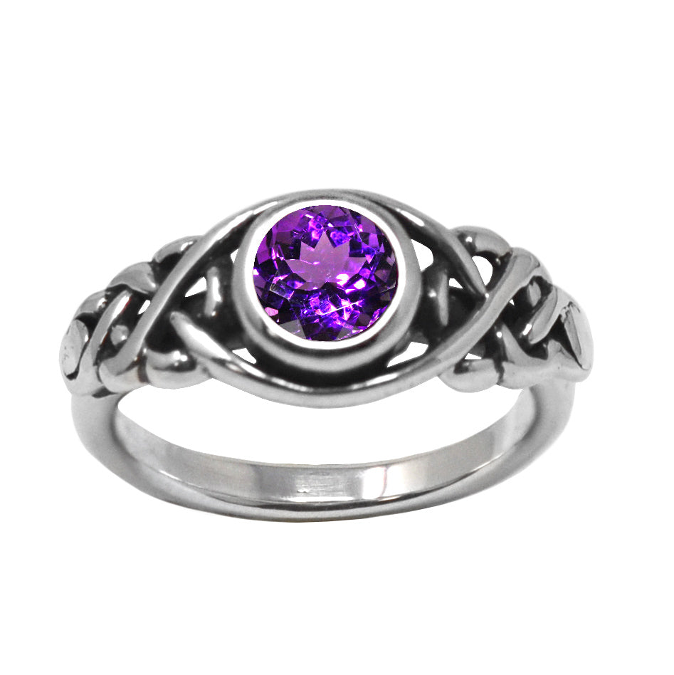 Amethyst Braided Sides Ring