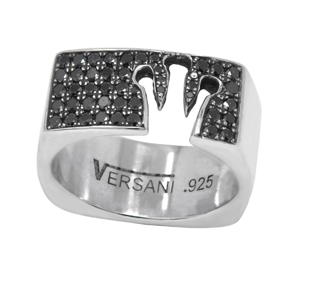 Black Diamond Crown Cutout Ring