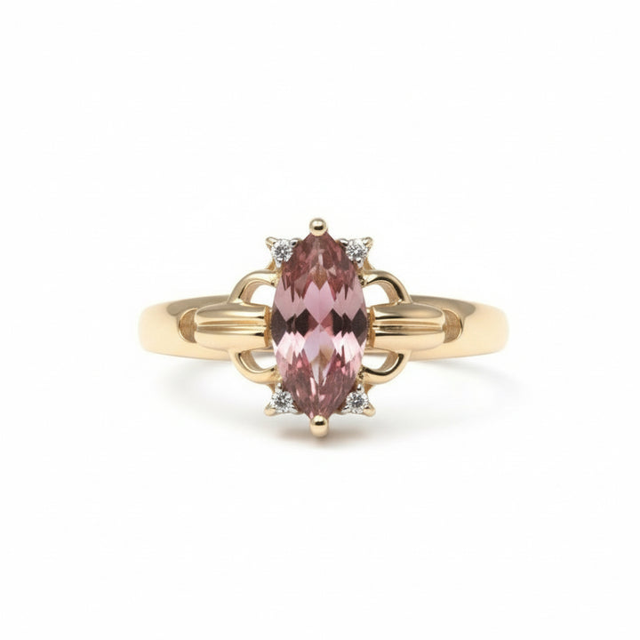 White Diamond Tourmaline Ring