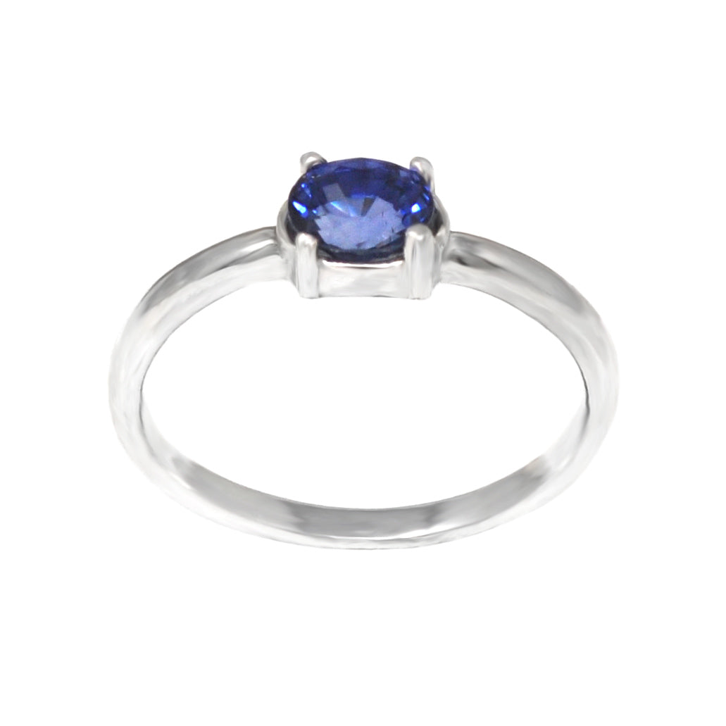 Landscape Oval Blue Sapphire Ring