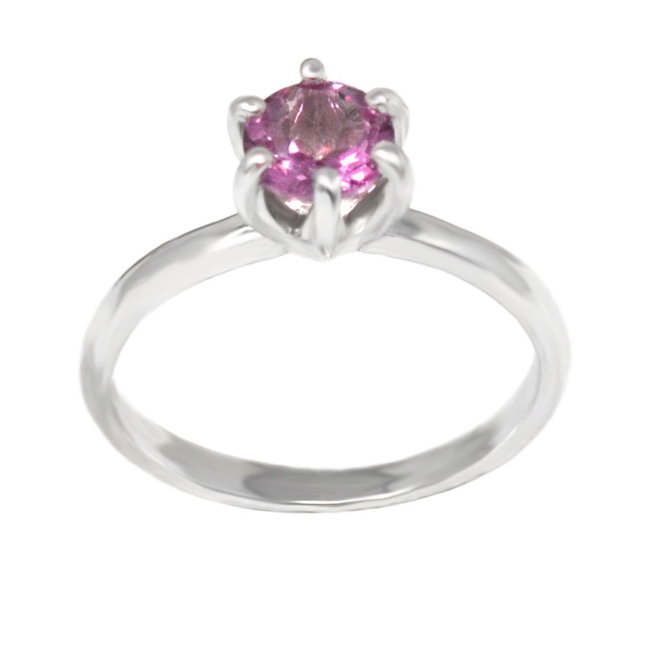 Small Pink Topaz Solitaire Ring