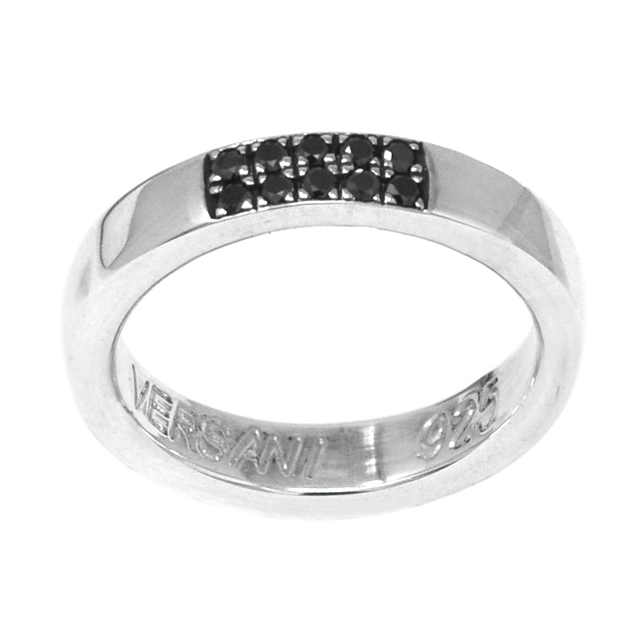 Black Diamond Thin Band Ring