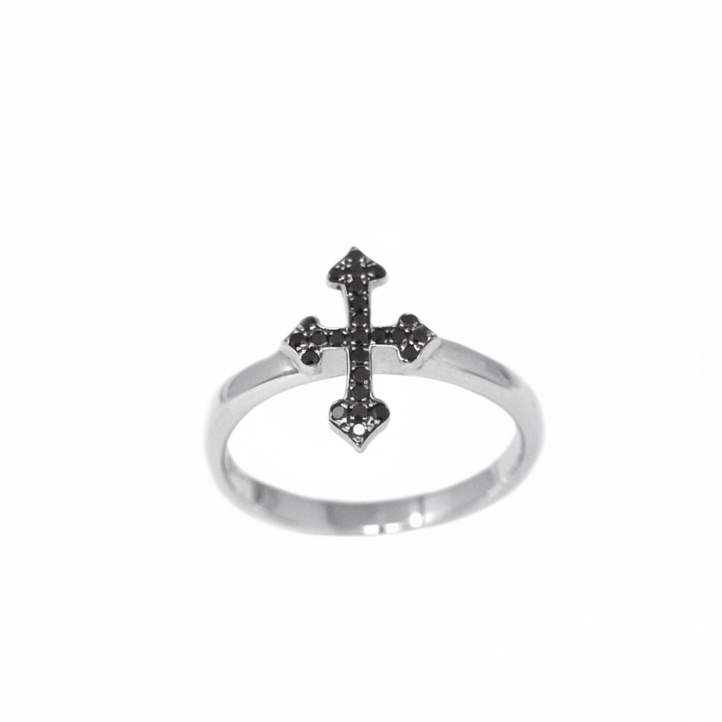 Black Diamond Cross Ring