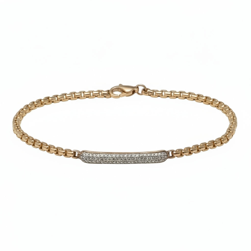 White Diamond Bar Bracelet
