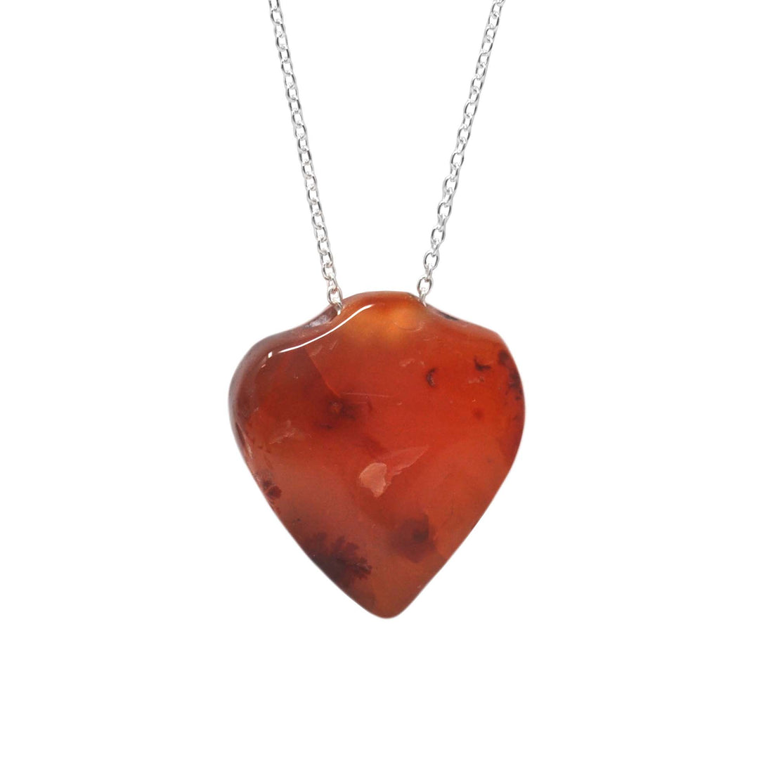 Large Gemstone Heart Pendant Necklace