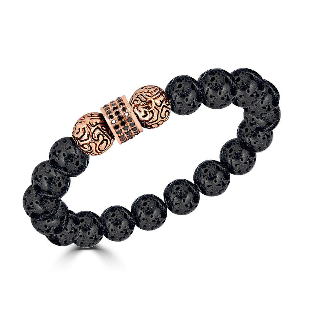 Beaded Bracelet With Black Diamond Cylinder KeyDesign Ball