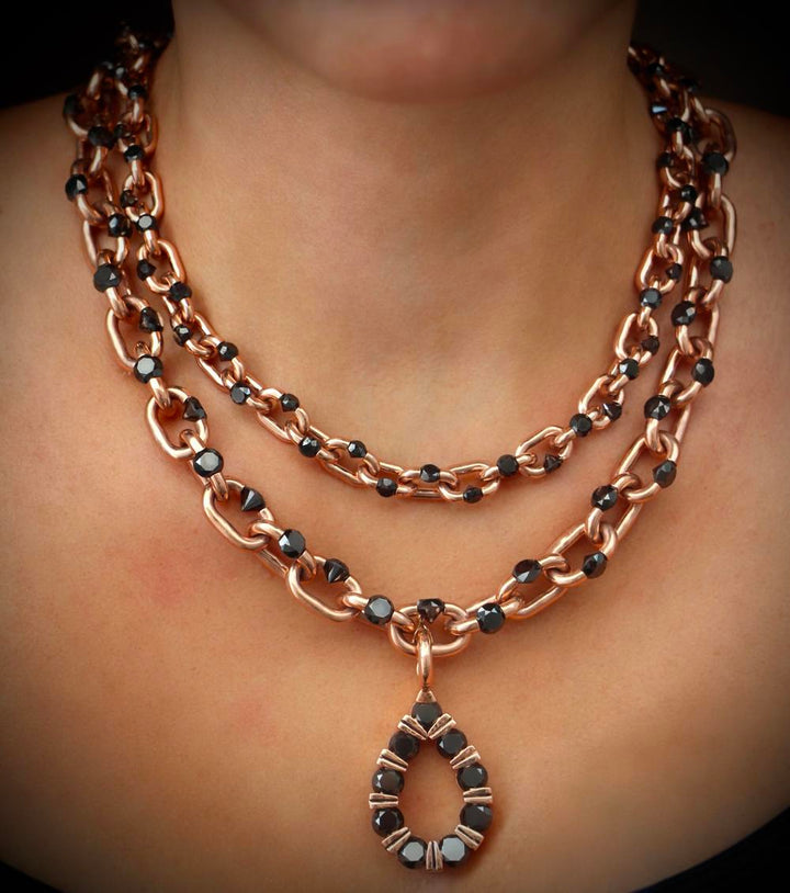 Large Rose Gold Tension Necklace