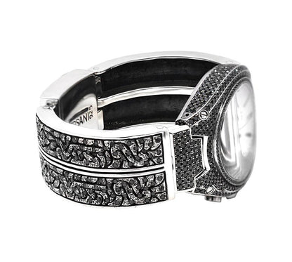 Chrono Watch with Black Diamonds Face and KeyDesign Bracelet