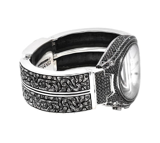 Chrono Watch with Black Diamonds Face and KeyDesign Bracelet