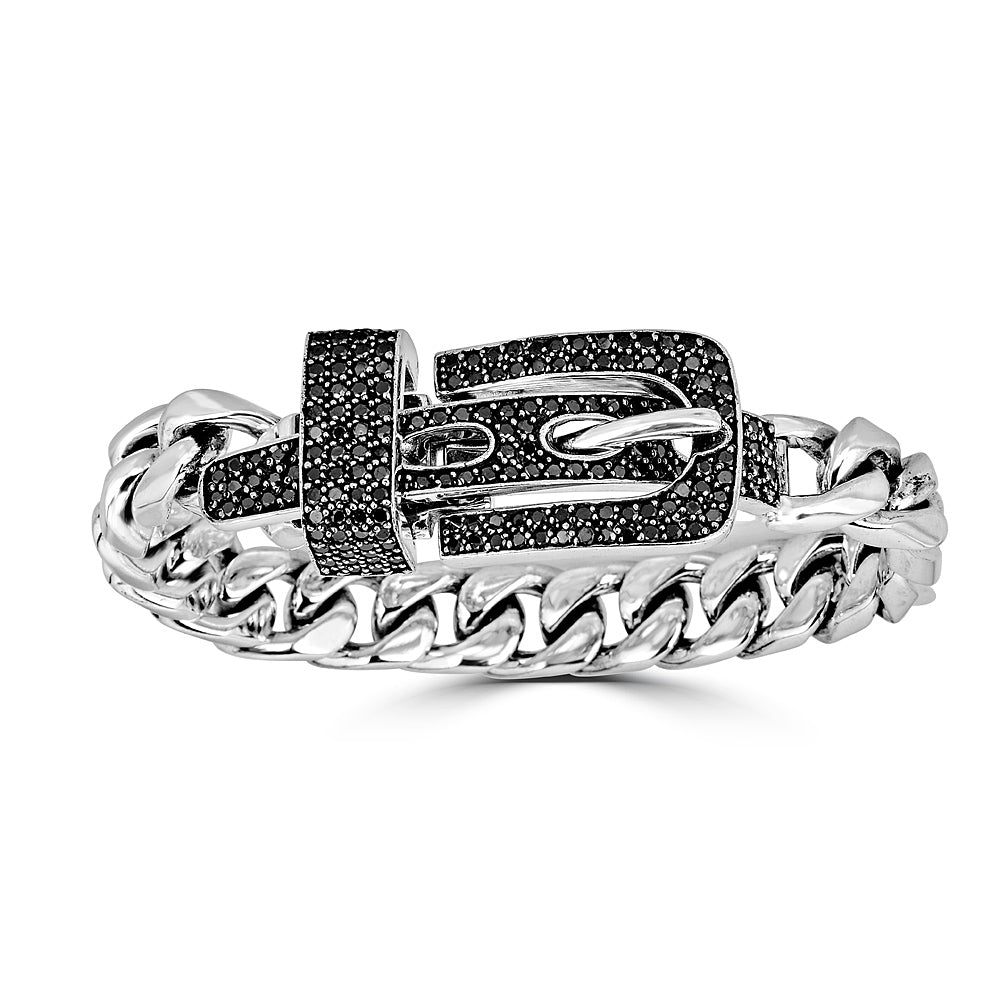 Black Diamond Buckle Cuban Link Bracelet