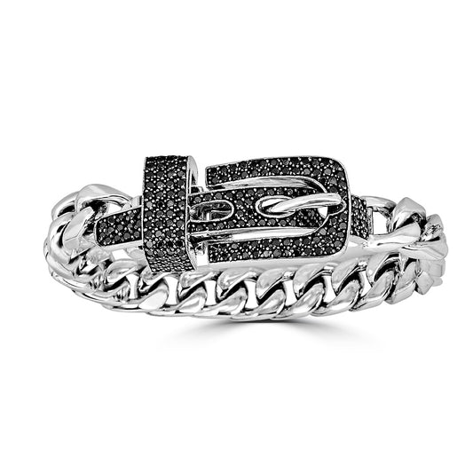Black Diamond Buckle Cuban Link Bracelet