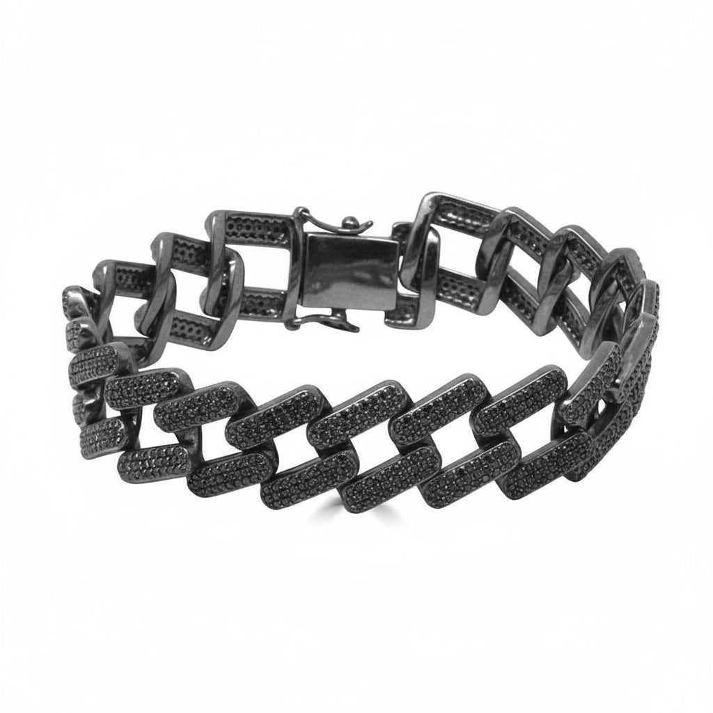 Black Diamond Curb Link Bracelet