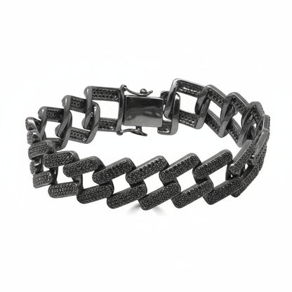Black Diamond Curb Link Bracelet