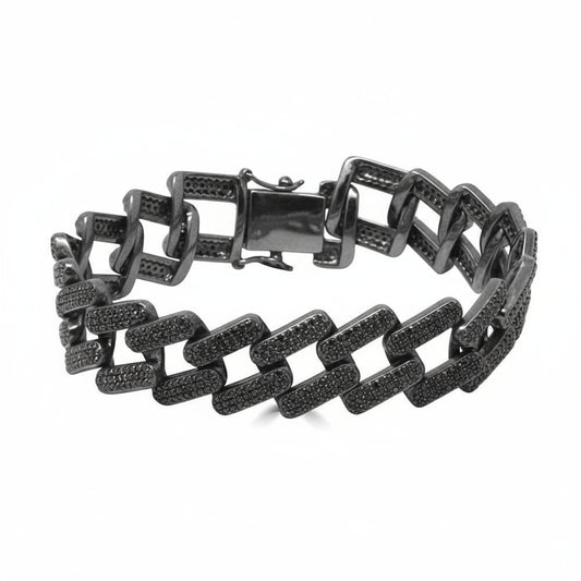Black Diamond Curb Link Bracelet